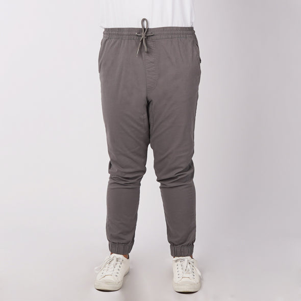 RRJ Men's Basic Non-Denim Jogger Pants Mid-Rise 176621 (Gray)