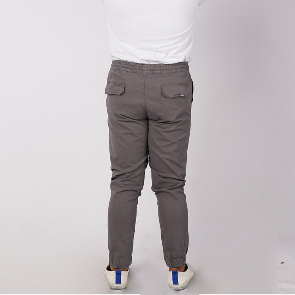 RRJ Men's Basic Non-Denim Jogger Pants Mid-Rise 176621 (Gray)