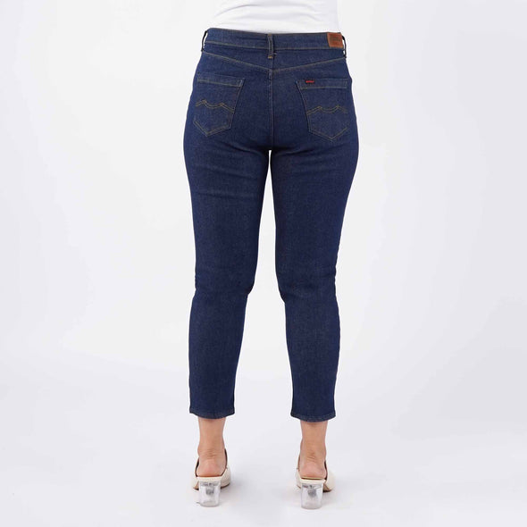 RRJ Ladies Basic Denim Boyfriend Jeans Mid-Rise 184475 (Dark Shade)