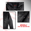 RRJ Men's Basic Leather Jacket Regular Fitting 175835 (Black)