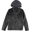 RRJ Men's Basic Leather Jacket Regular Fitting 175835 (Black)