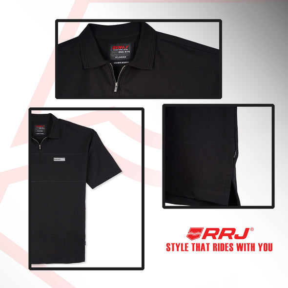 RRJ Men's Collared Tees Oversized Fitting 169841 (Black)