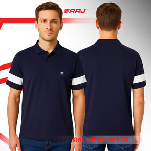 RRJ Men's Basic Collared Shirt Oversized Fitting 169829 (Navy)