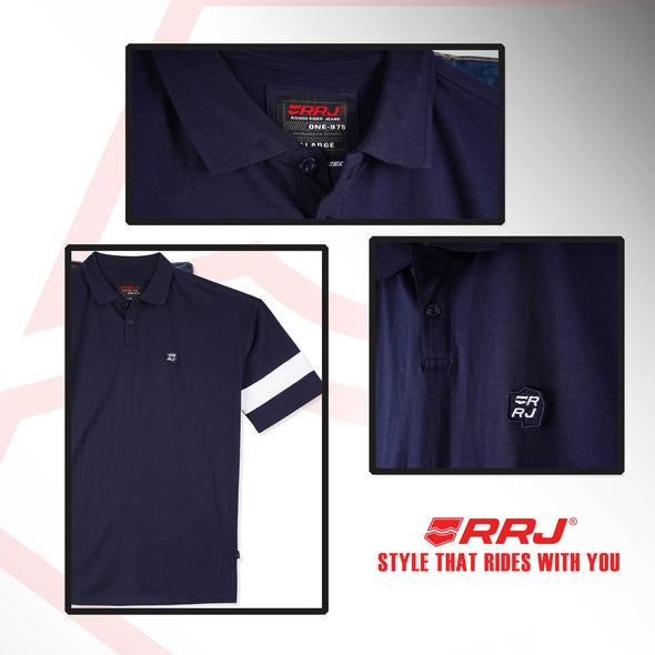 RRJ Men's Basic Collared Shirt Oversized Fitting 169829 (Navy)