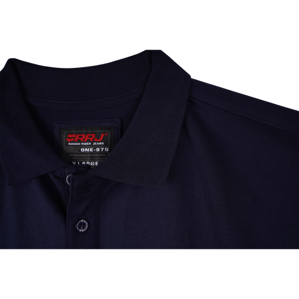 RRJ Men's Basic Collared Shirt Oversized Fitting 169829 (Navy)