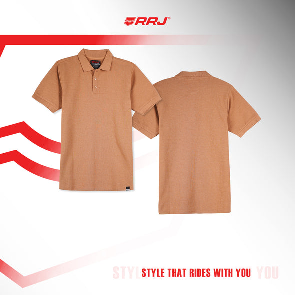 RRJ Men's Basic Collared Shirt Semifit Fitting 169617 (Brown)