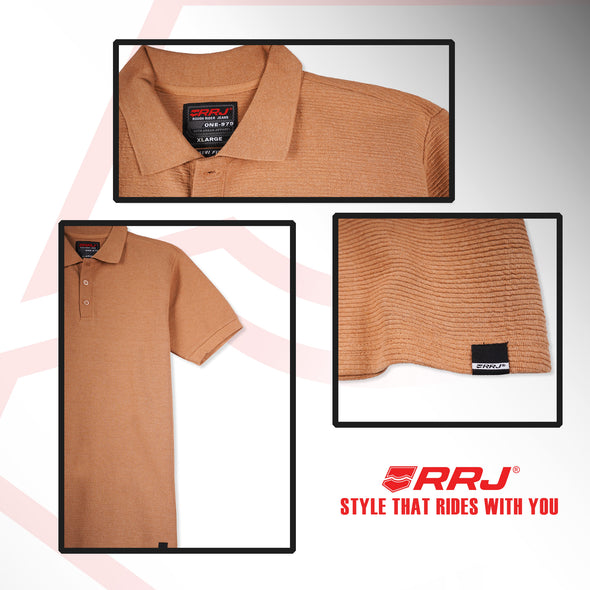 RRJ Men's Basic Collared Shirt Semifit Fitting 169617 (Brown)