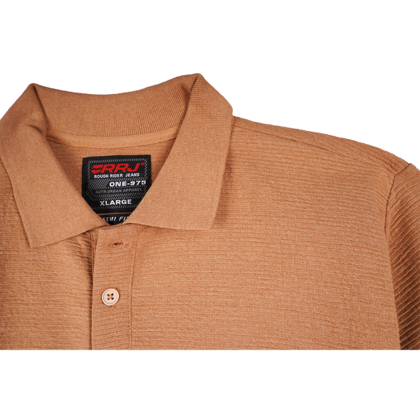 RRJ Men's Basic Collared Shirt Semifit Fitting 169617 (Brown)