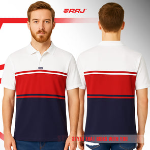 RRJ Men's Basic Collared Shirt Semifit Fitting 169835 (White)