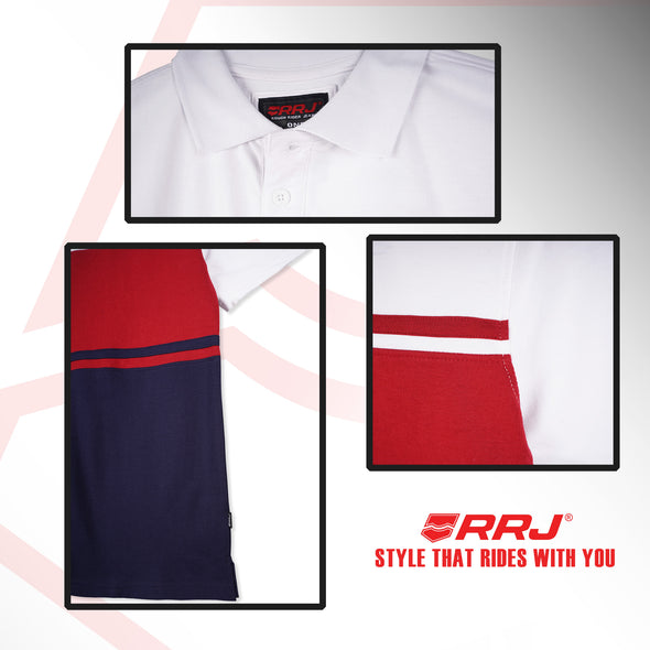 RRJ Men's Basic Collared Shirt Semifit Fitting 169835 (White)