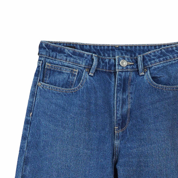 RRJ Ladies Basic Denim Wideleg Pants Mid-Rise 184623 (Medium Shade)