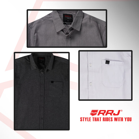 RRJ Men's Basic Woven Semibody Fitting 168968 (White)