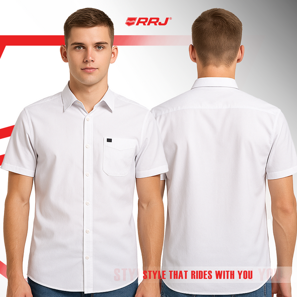 RRJ Men's Basic Woven Semibody Fitting 168968 (White)