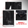 RRJ Men's Basic Leather Jacket Regular Fitting 175829 (Black)