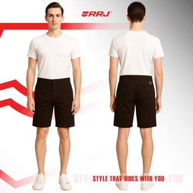 RRJ Men's Basic Non-Denim Tapered Short Mid-Rise Fitting 187660-U (Choco Brown)