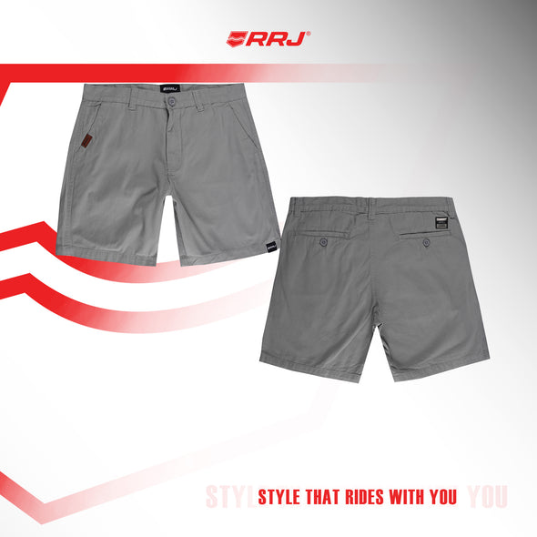 RRJ Men's Basic Non-Denim Tapered Short Mid-Rise Fitting 187684-U (Light Gray)