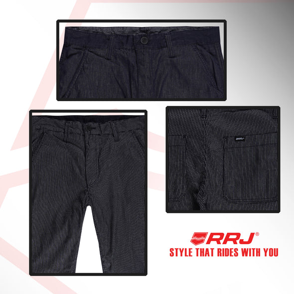 RRJ Men's Basic Non-Denim Reversible Short Mid-Rise Fitting 171991-U (Dark Navy-Indigo)