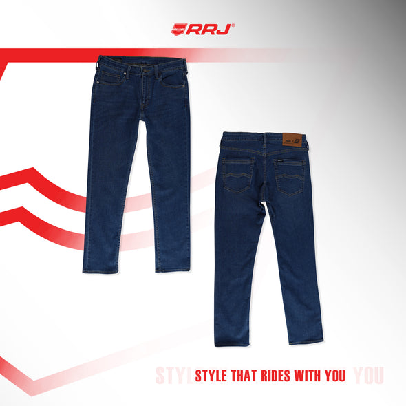 RRJ Men's Basic Denim Pants Skinny Fitting Mid-Rise 183562 (Medium Shade)