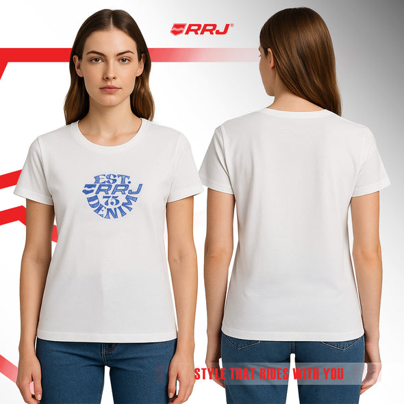RRJ Ladies Basic Tees Regular Fitting 181818-U (White)