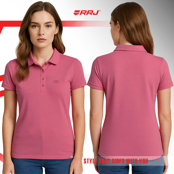 RRJ Ladies Basic Collared Regular Fitting 116834 (Pink)