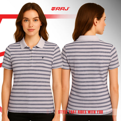 RRJ Ladies Basic Collared Regular Fitting 115900 (White)