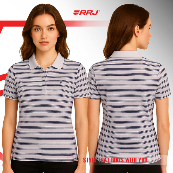 RRJ Ladies Basic Collared Regular Fitting 115900 (White)