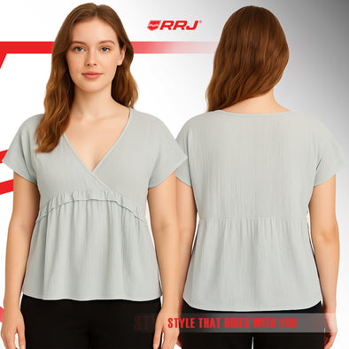 RRJ Ladies Basic Woven Boxy Fitting 173711 (Green)