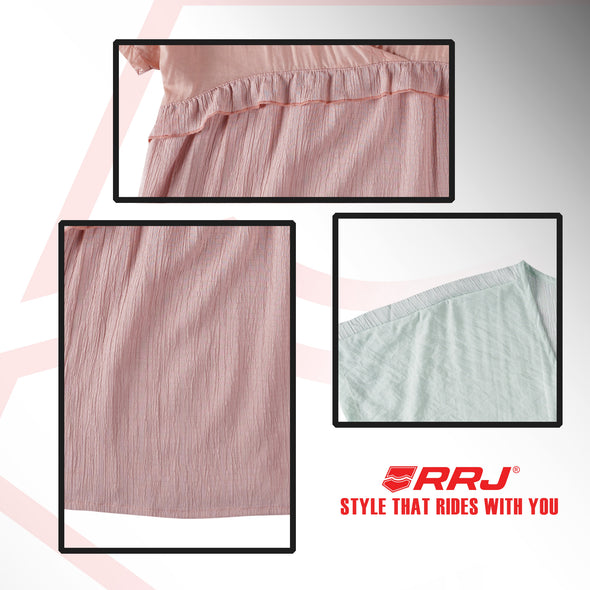 RRJ Ladies Basic Woven Boxy Fitting 173711 (Peach)
