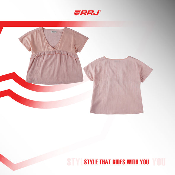 RRJ Ladies Basic Woven Boxy Fitting 173711 (Peach)