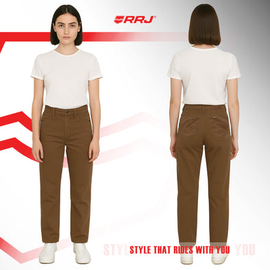 RRJ Ladies Basic Denim Straight Mid-Rise Fitting 179360 (Brown)