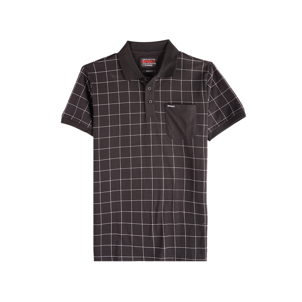 RRJ Basic Collared for Men Semi Body Fit Trendy fashion Casual Top Black Polo shirt for Men 104123 (Black)