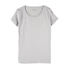 RRJ Basic Tees for Ladies Slim Fitting Ribbed Fabric Trendy fashion Casual Top Gray Tees for Ladies 109828-U (Gray)