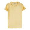 RRJ Basic Tees for Ladies Slim Fitting Ribbed Fabric Trendy fashion Casual Top Yellow Tees for Ladies 109828-U (Yellow)
