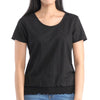 RRJ Basic Tees for Ladies Regular Fitting Shirt CVC Jersey Fabric Trendy fashion Casual Top Black T-shirt for Ladies 94786-U (Black)