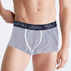 RRJ Men's Basic Underwear Boxer Briefs Cotton Fabric Navy-White Boxer Brief 107074 (Navy-White)