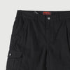 RRJ Basic Non-Denim Cargo Short for Men Regular Fitting Garment Wash Fabric Casual Short Black Cargo Short for Men 127179 (Black)
