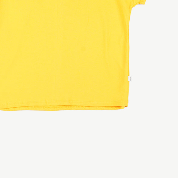 RRJ Basic Tees for Ladies Regular Fitting Shirt Trendy fashion Casual Top Yellow T-shirt for Ladies 131358 (Yellow)