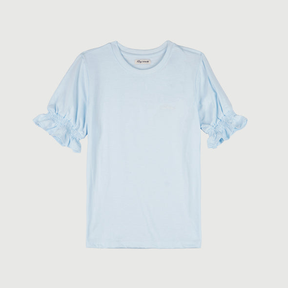 RRJ Basic Tees for Ladies Regular Fitting Shirt Trendy fashion Casual Top Blue T-shirt for Ladies 134949 (Blue)