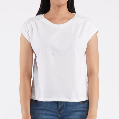 RRJ Basic Tees for Ladies Regular Fitting Shirt Trendy fashion Casual Top White T-shirt for Ladies 131972 (White)