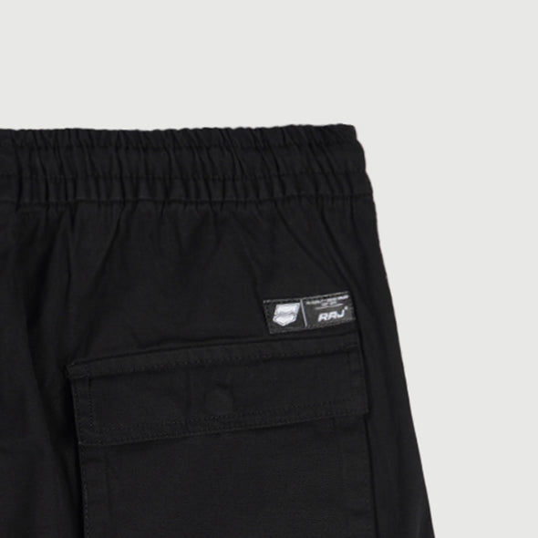 RRJ Basic Non-Denim Jogger Shorts for Men Trendy Fashion With Pocket Regular Fitting Garment Wash Fabric Casual short Black Jogger short for Men 127144 (Black)