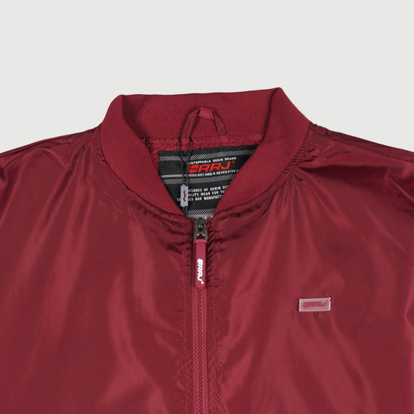 RRJ Basic Jacket for Men Regular Fitting Nylon Fabric Trendy fashion Casual Top Maroon Bomber Jacket for Men 117090 (Maroon)