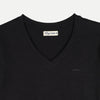 RRJ Basic Tees for Ladies Regular Fitting Shirt CVC Jersey Fabric Trendy fashion Casual Top Plain V-Neck T-shirt for Ladies 117851-U (Black)