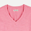 RRJ Basic Tees for Ladies Regular Fitting Shirt CVC Jersey Fabric Trendy fashion Casual Top  Plain V-Neck T-shirt for Ladies 117851-U (Pink)