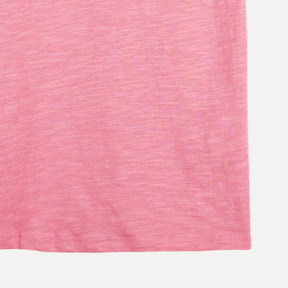 RRJ Basic Tees for Ladies Regular Fitting Shirt CVC Jersey Fabric Trendy fashion Casual Top  Plain V-Neck T-shirt for Ladies 117851-U (Pink)