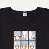 RRJ X Looney Tunes Bugs Bunny Expressions Tees for Ladies Boxy Fitting Shirt CVC Jersey Fabric Trendy fashion Casual Top Black T-shirt for Ladies 136667-U (Black)
