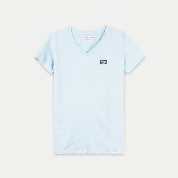 RRJ Basic Tees for Ladies Regular Fitting Shirt CVC Jersey Fabric Trendy fashion Casual Top Blue T-shirt for Ladies 134767 (Blue)