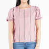 RRJ Basic Woven for Ladies Relaxed Fitting Shirt Trendy fashion Casual Top Pink T-shirt for Ladies 128293 (Pink)