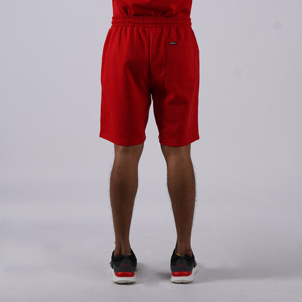 RRJ Basic Non-Denim Jogger Shorts for Men Regular Fitting Rinse Wash Fabric Casual short Red Jogger short for Men 118099 (Red)