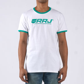 RRJ Basic Graphic Tees for Men Semi Body Fitting Round Neck Trendy fashion Casual Top White T-shirt for Men 113041 (White)