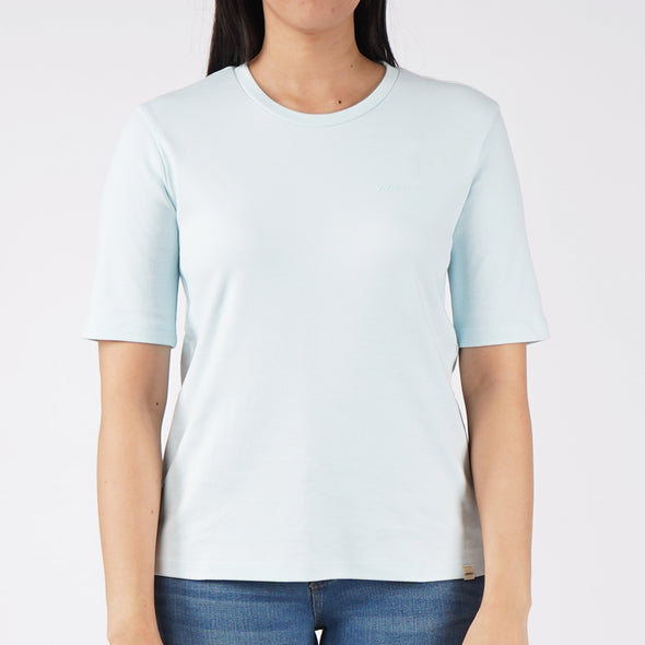 RRJ Basic Tees for Ladies Relaxed Fitting Shirt Trendy fashion Casual Top Blue T-shirt for Ladies 125625 (Blue)